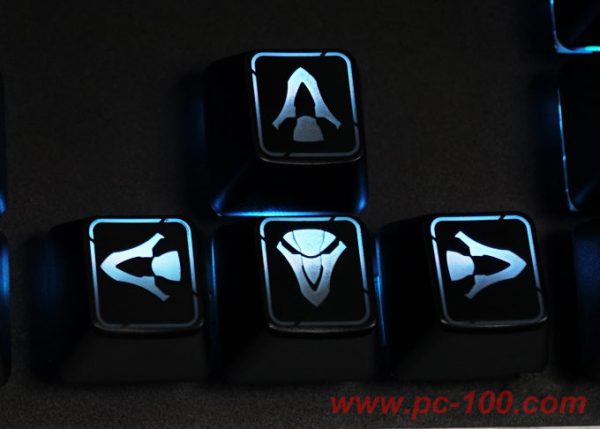 Egendefinert kjennetegnet nøkkel caps med lasergravert spesielle mønstre for mekanisk gaming tastatur