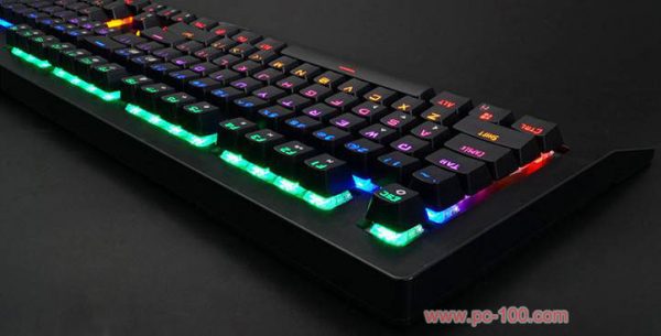 Mechanical keyboard with RGB LED back light effects and sound-activated backlit effect (Music backlit effect)