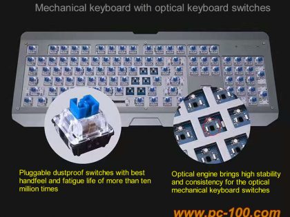 Mechanical keyboard with photoelectric switches (optical mechanical keyboard switches)