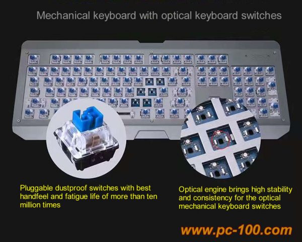 Interruptores de teclado óptico hace veces de teclado mecánico una vida más larga de 80M 