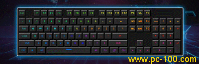 Mekanisk tastatur RGB tilbake lyseffekt: Fantastisk vindmølle