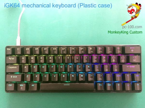 Best cheap 64-key RGB backlit programmable mechanical keyboard with dedicated arrow cluster, hot swappable Gateron switches, ABS plastic case