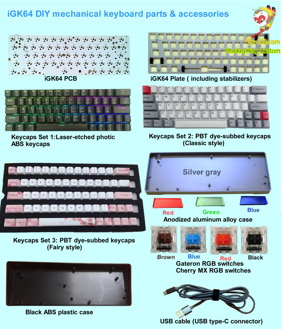 Kindercentrum vermomming dwaas iGK64 RGB hot swappable cherry mx mechanical keyboard with dedicated arrow  keys