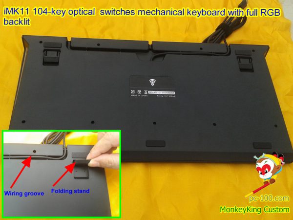 iMK11 teclado mecánico de interruptores ópticos de 104 teclas con luz de retroiluminación RGB completa 