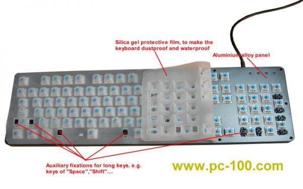 Waterproof and dustproof for mechanical gaming keyboard, silica gel protective film