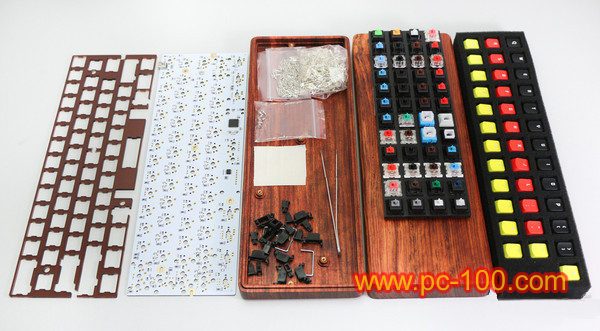 All components needed for DIY a GH 60 programmable mechanical keyboard